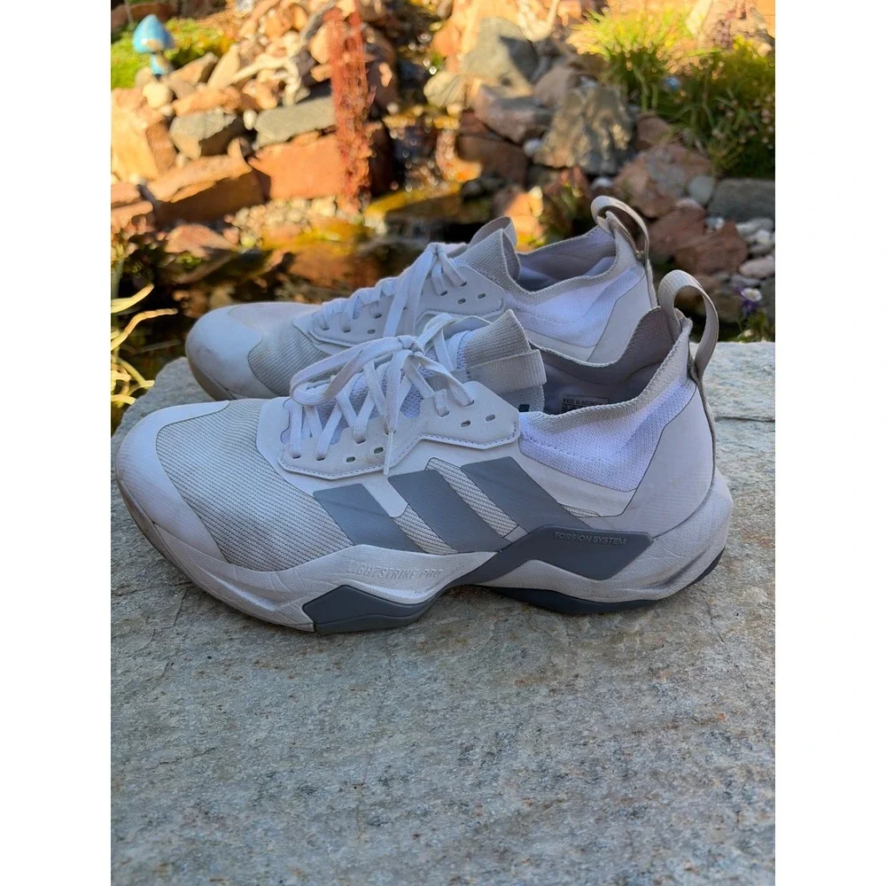 Adidas Dropset 3 Training Shoes White Grey Mens 11.5 JI4196 Lightstrike Pro